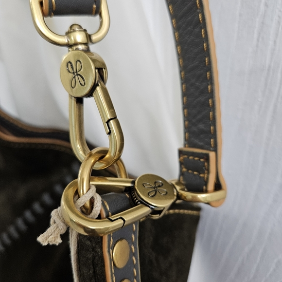 COPY - NWT Hobo Pier Suede Shoulder crossbody Bag Purse Dark Green Herb Whip st… - Picture 5 of 9